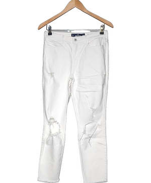 HOLLISTER Pantalon Droit Femme Blanc